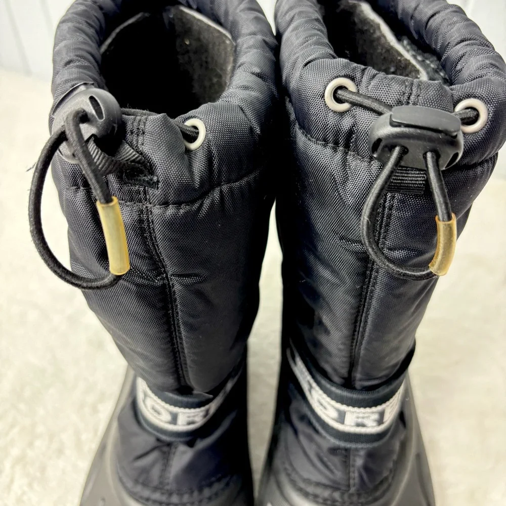 Sorel Black Insulated Cub Youth Winter‎ Waterproof Snow Boots Size 4